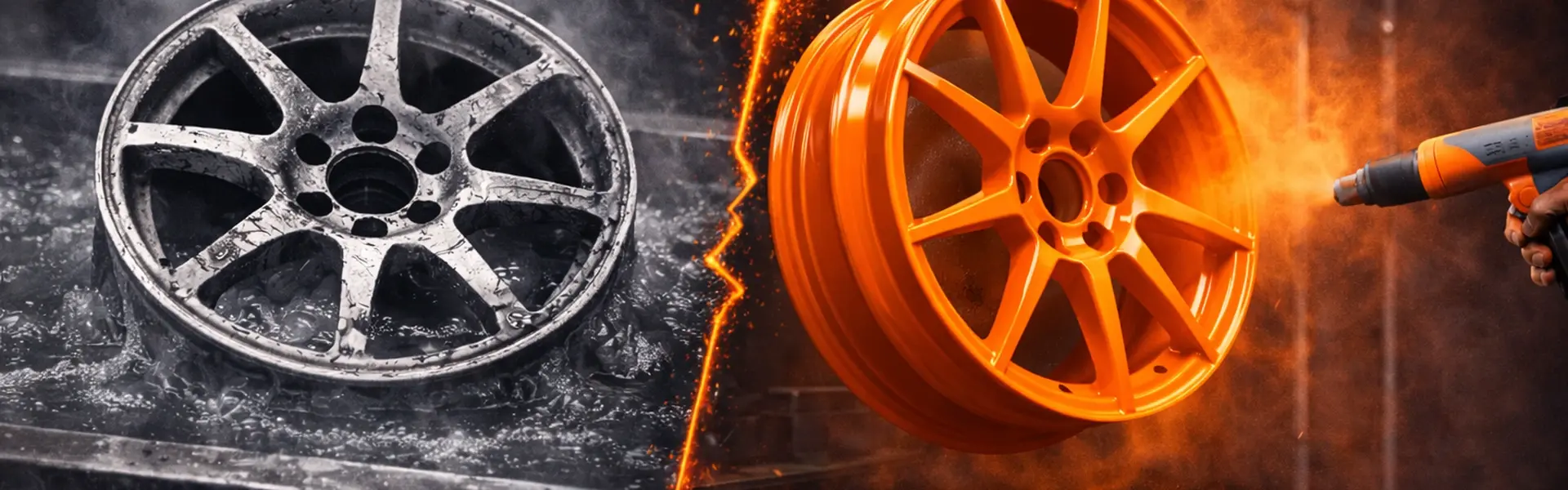 Professionelle Felgenveredelung und Oberflächentechnik in Wadersloh – Vorher-Nachher Ergebnis